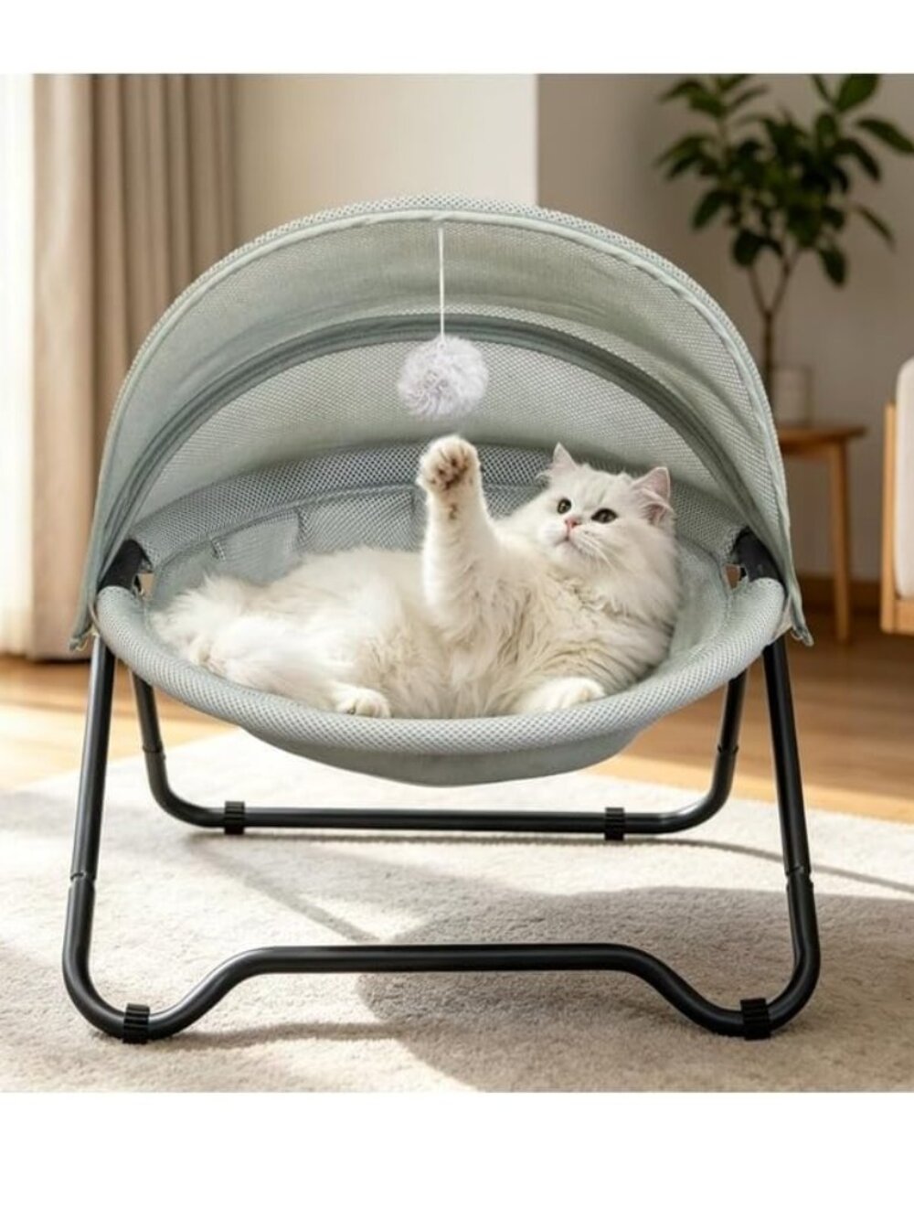 Elevated Cat Hammock Bed with Awning Indoor Outdoor - NEW NIB
